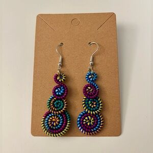 ❤️‍🔥 Fun Colorful Spiral Dangle Earrings